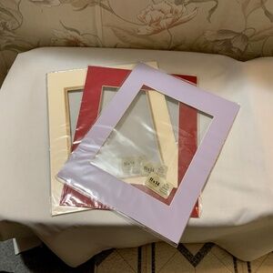Trio (3) of Colored 11” by 14” Photo Mats - Fits 8” by 10” Photo - New, Wrapped